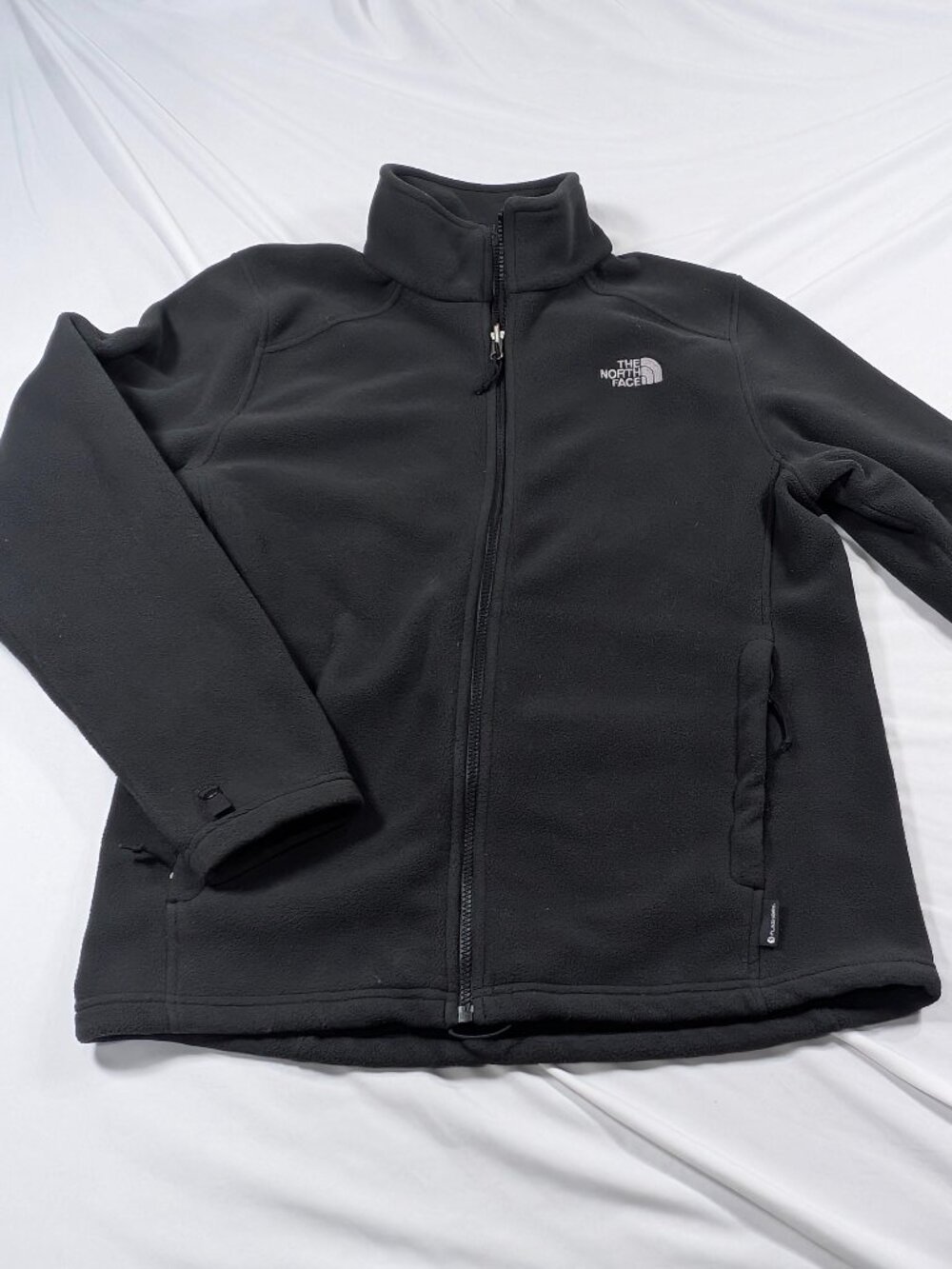 The North Face FlashDry Full Zip Fleece Jacket Mens Large Black Embroidered Logo